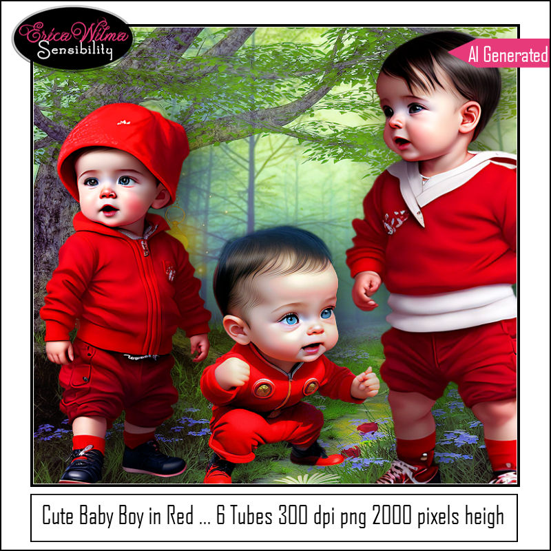 EW AI Cute baby boy in red 01 2023